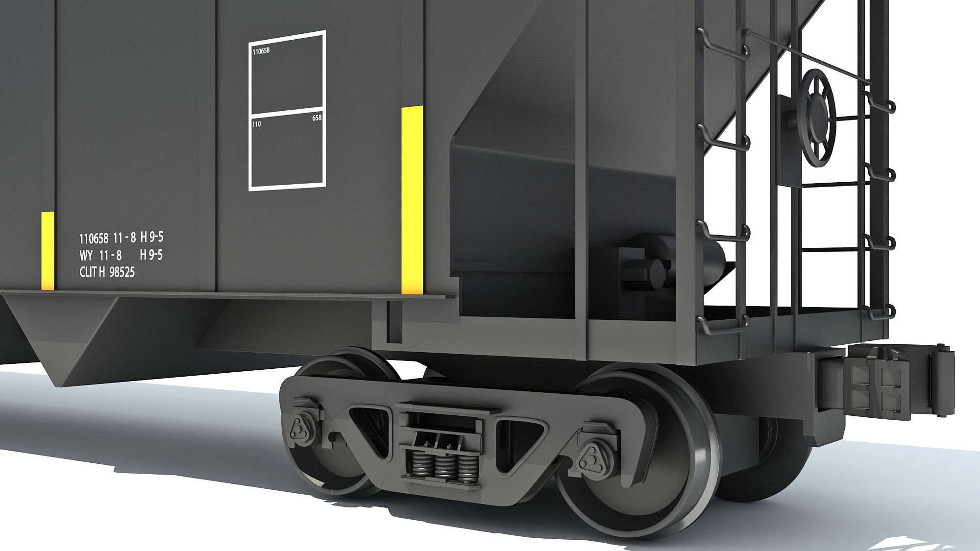 Railroad Hopper Car 3D model_10