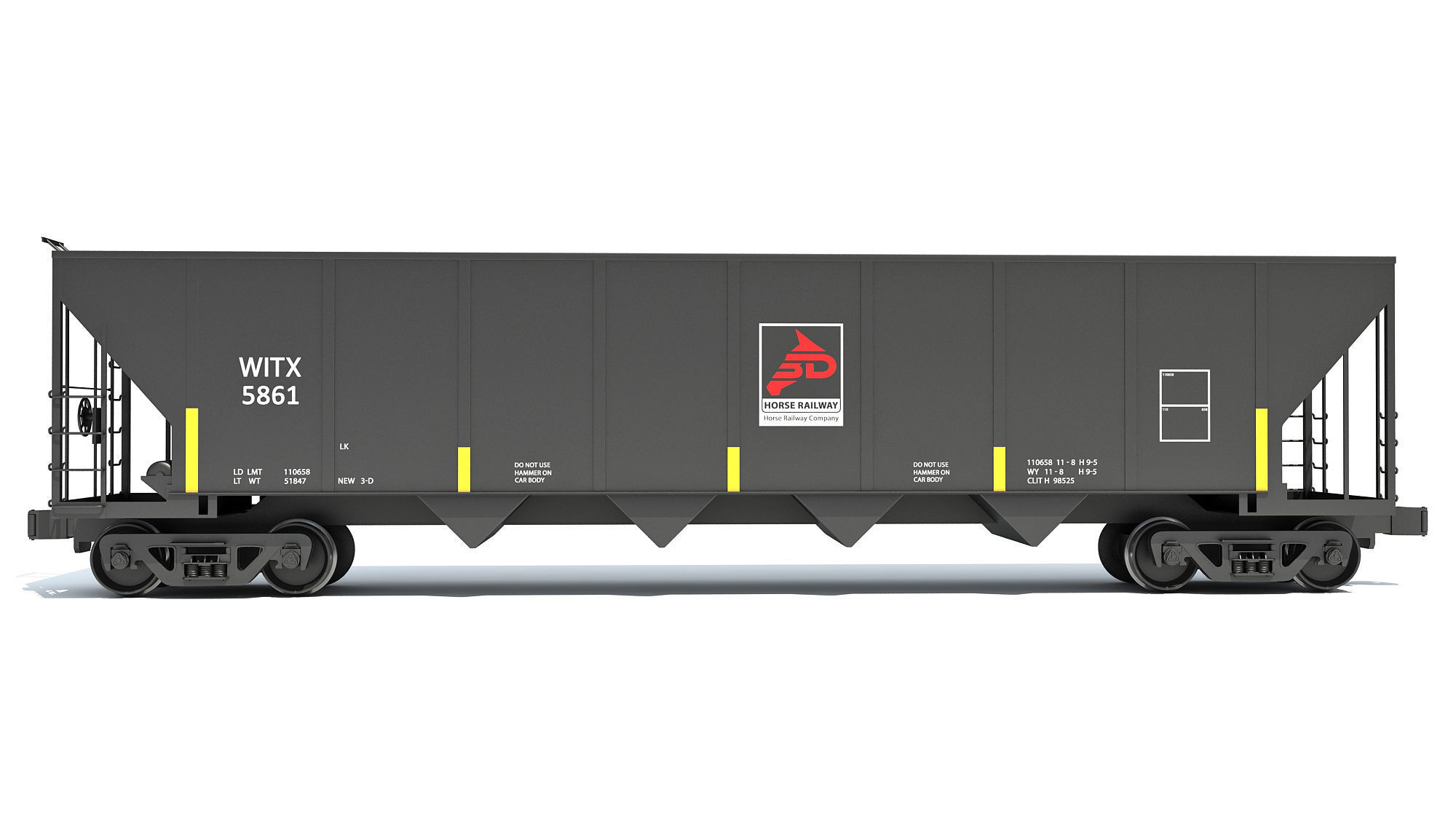 Railroad Hopper Car 3D model_1