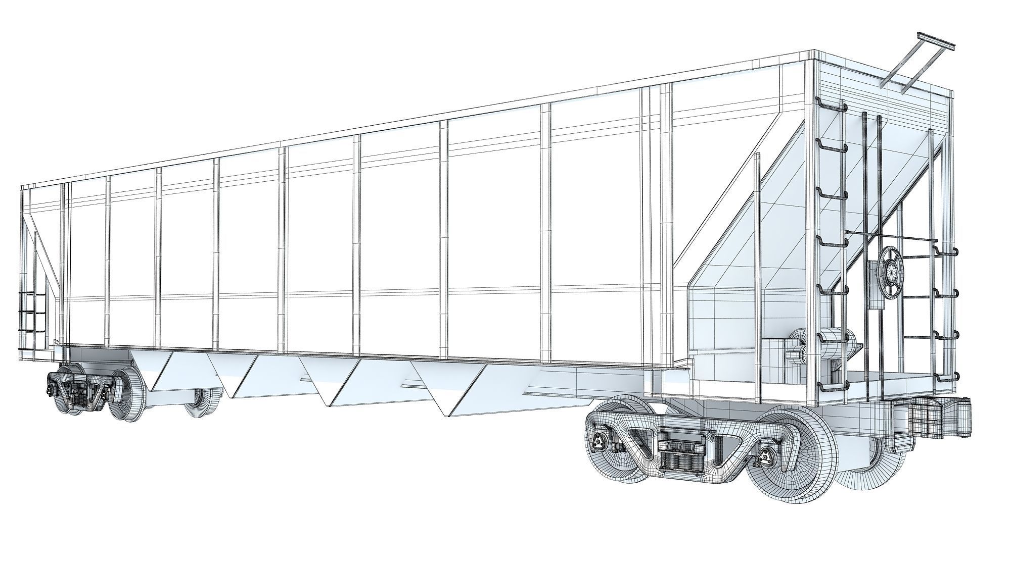 Railroad Hopper Car 3D model_13