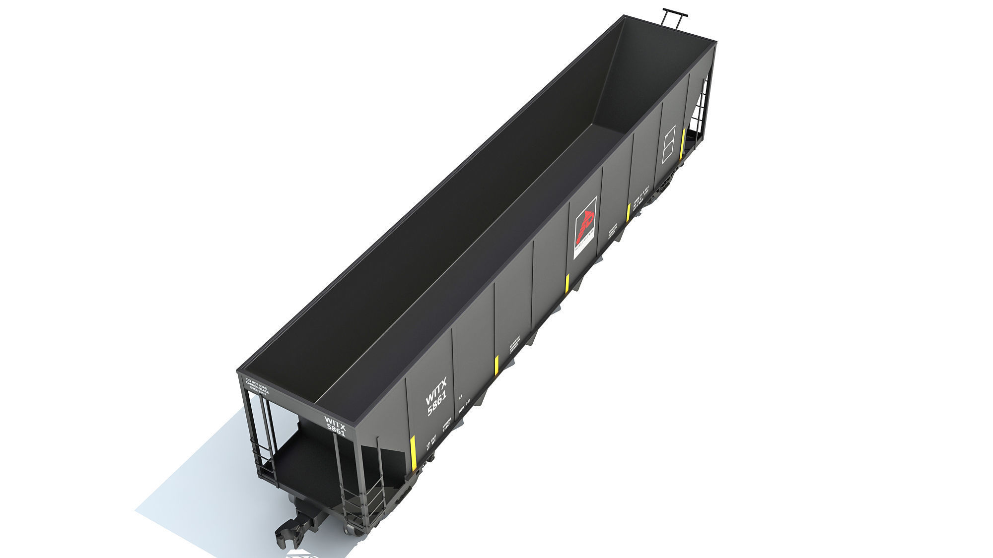 Railroad Hopper Car 3D model_8