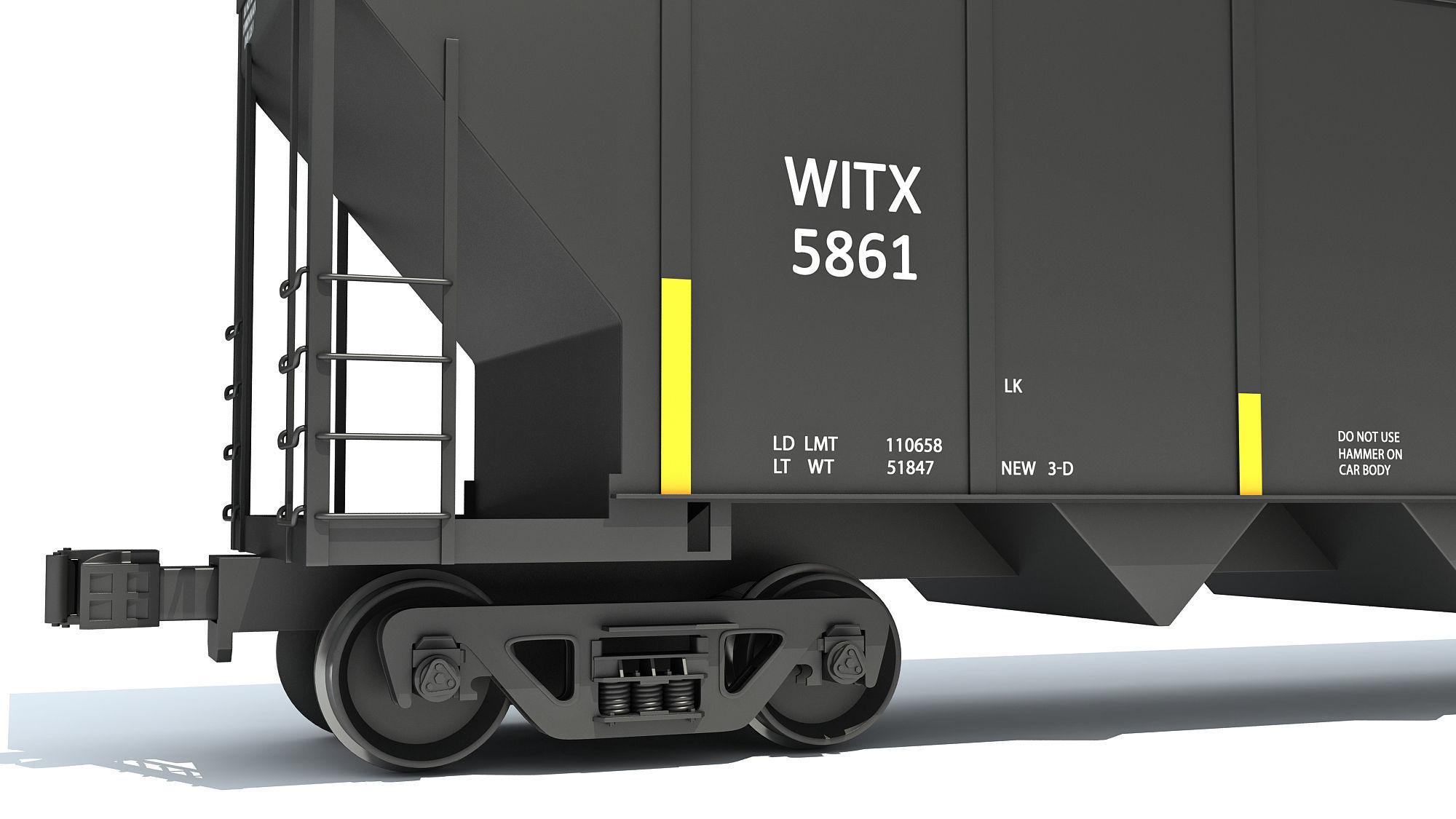Railroad Hopper Car 3D model_12