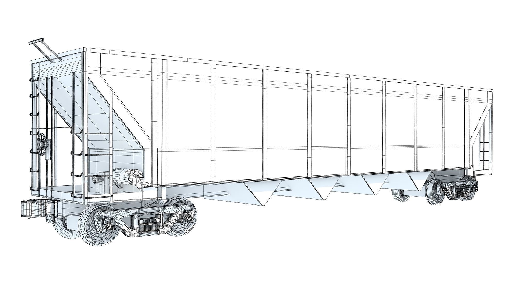 Railroad Hopper Car 3D model_14