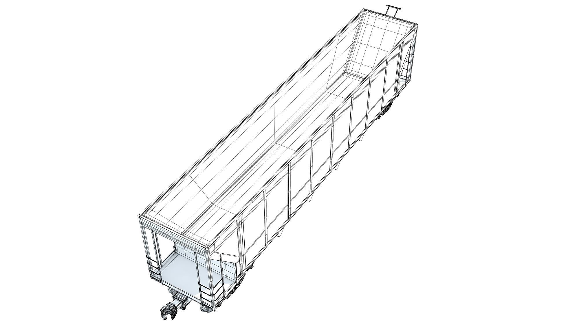 Railroad Hopper Car 3D model_15