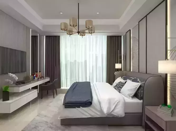 Bedroom in modern apartment
