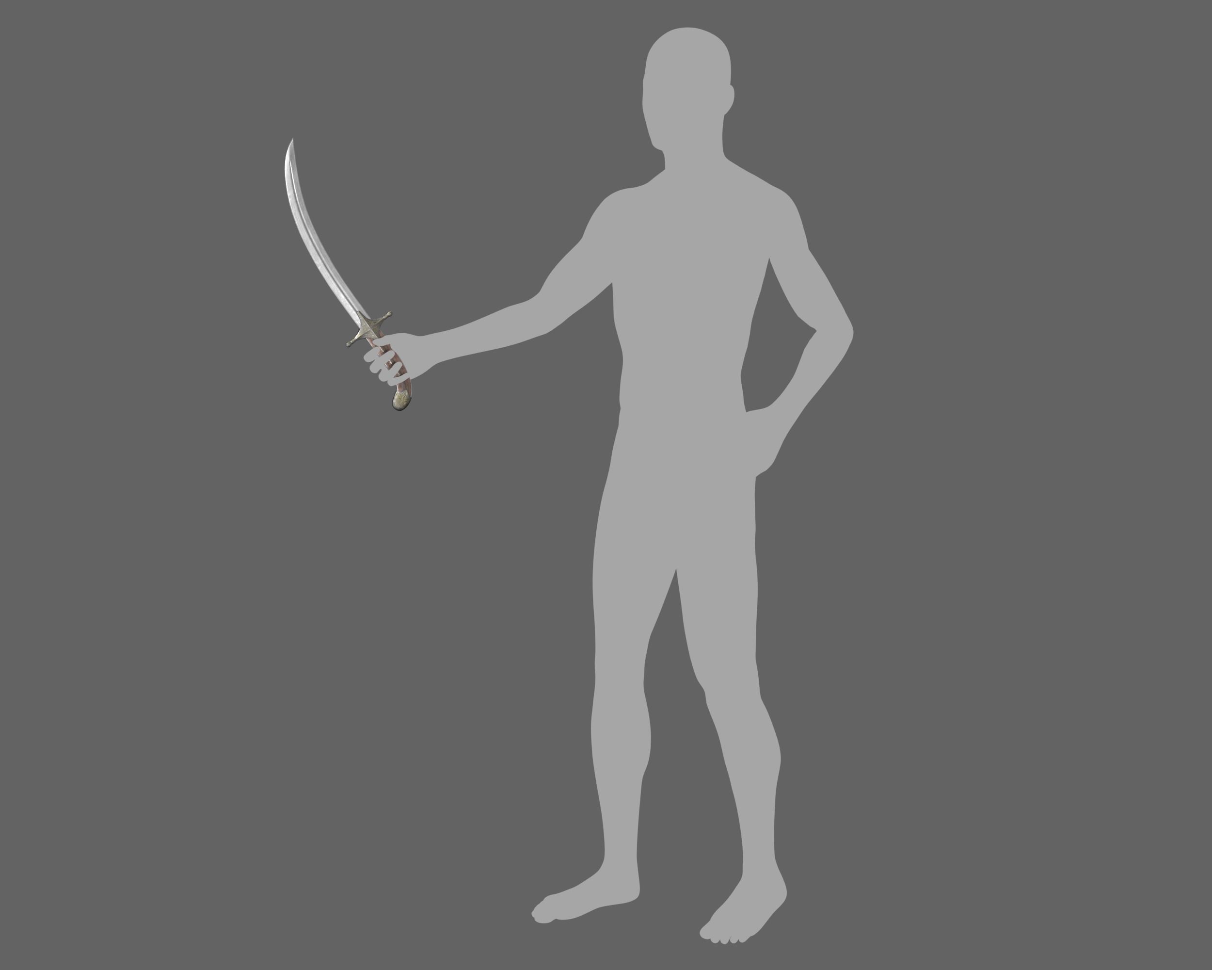 Ancient Indo Persian Khanjar Low-poly 3D model_17