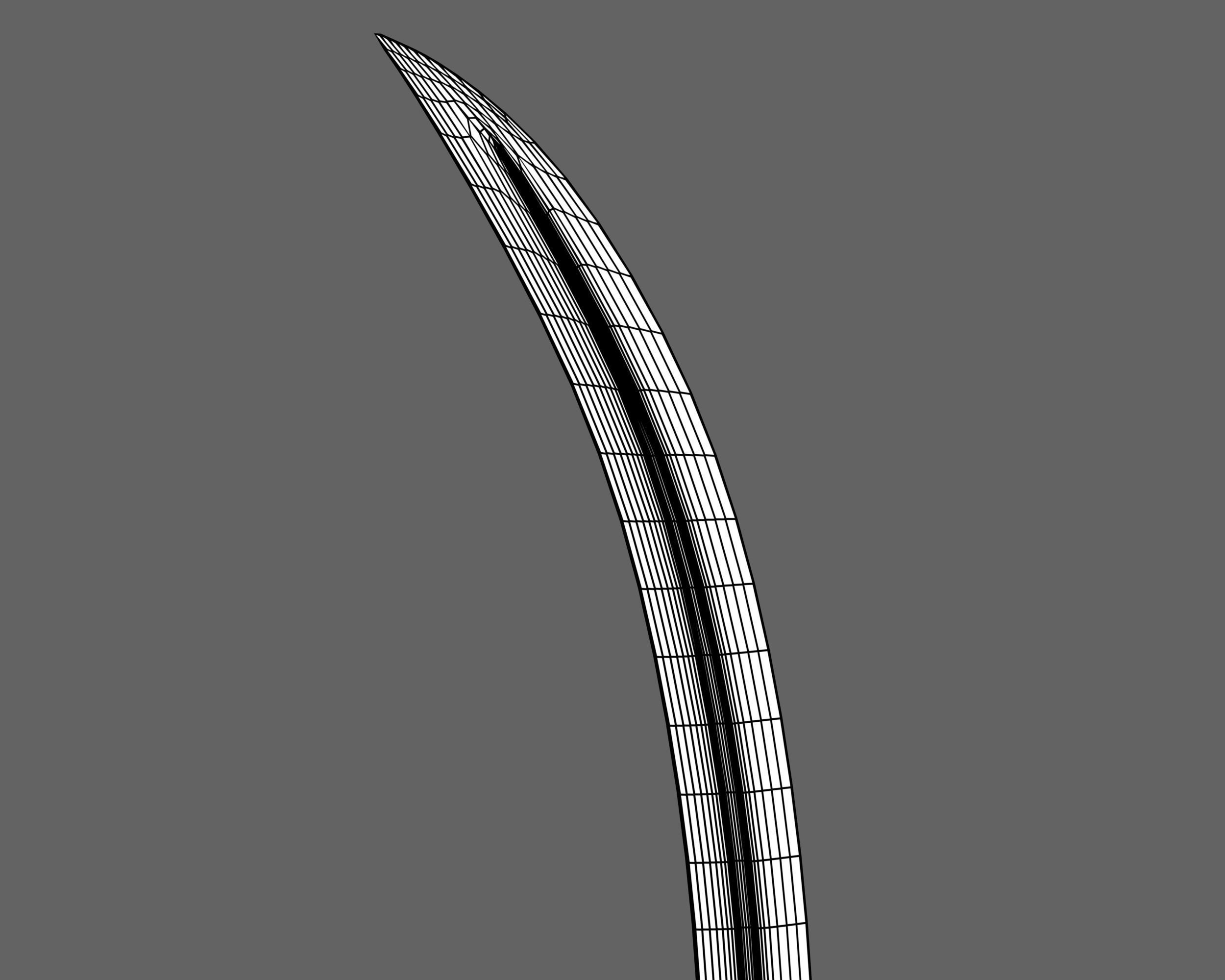 Ancient Indo Persian Khanjar Low-poly 3D model_10