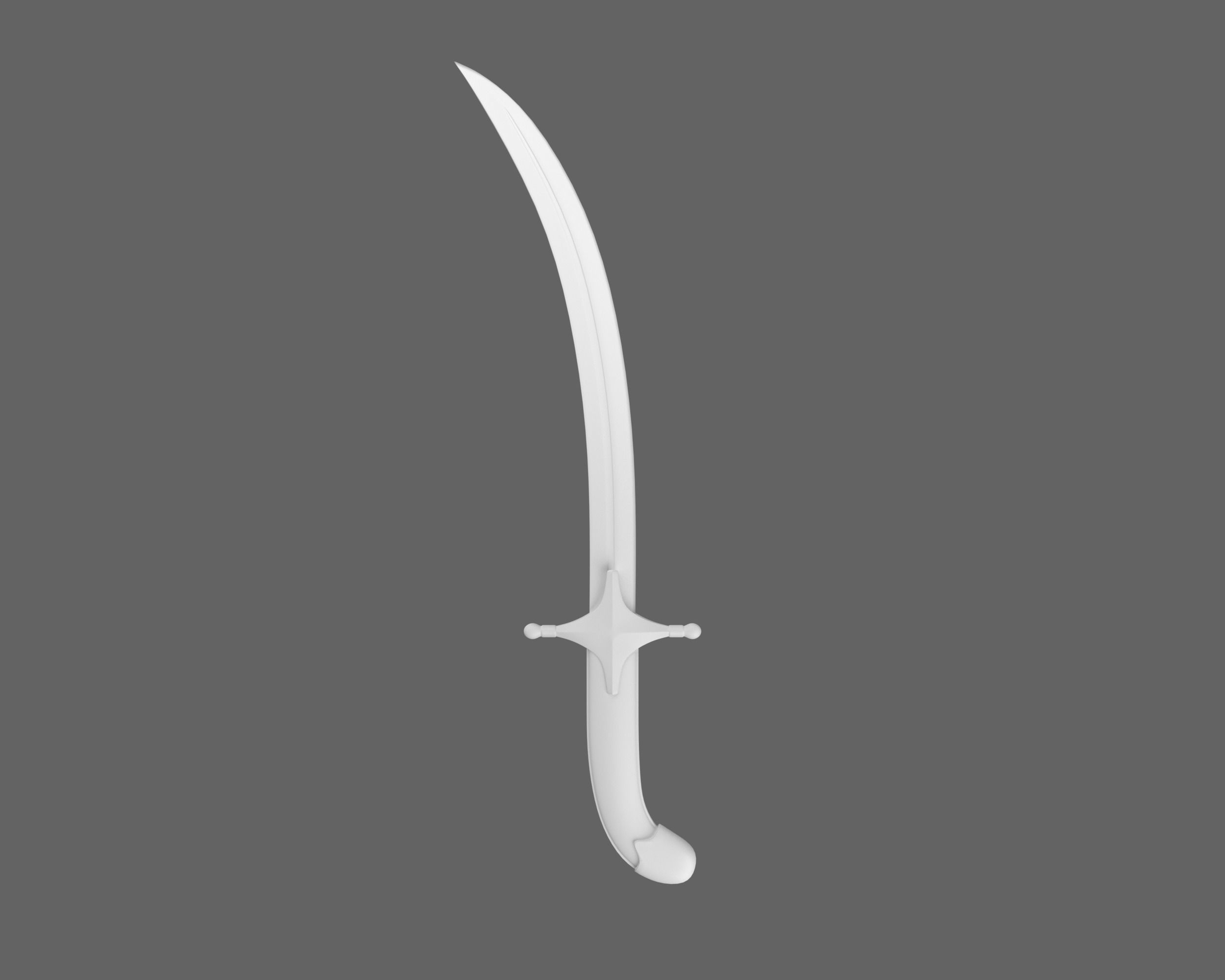 Ancient Indo Persian Khanjar Low-poly 3D model_6