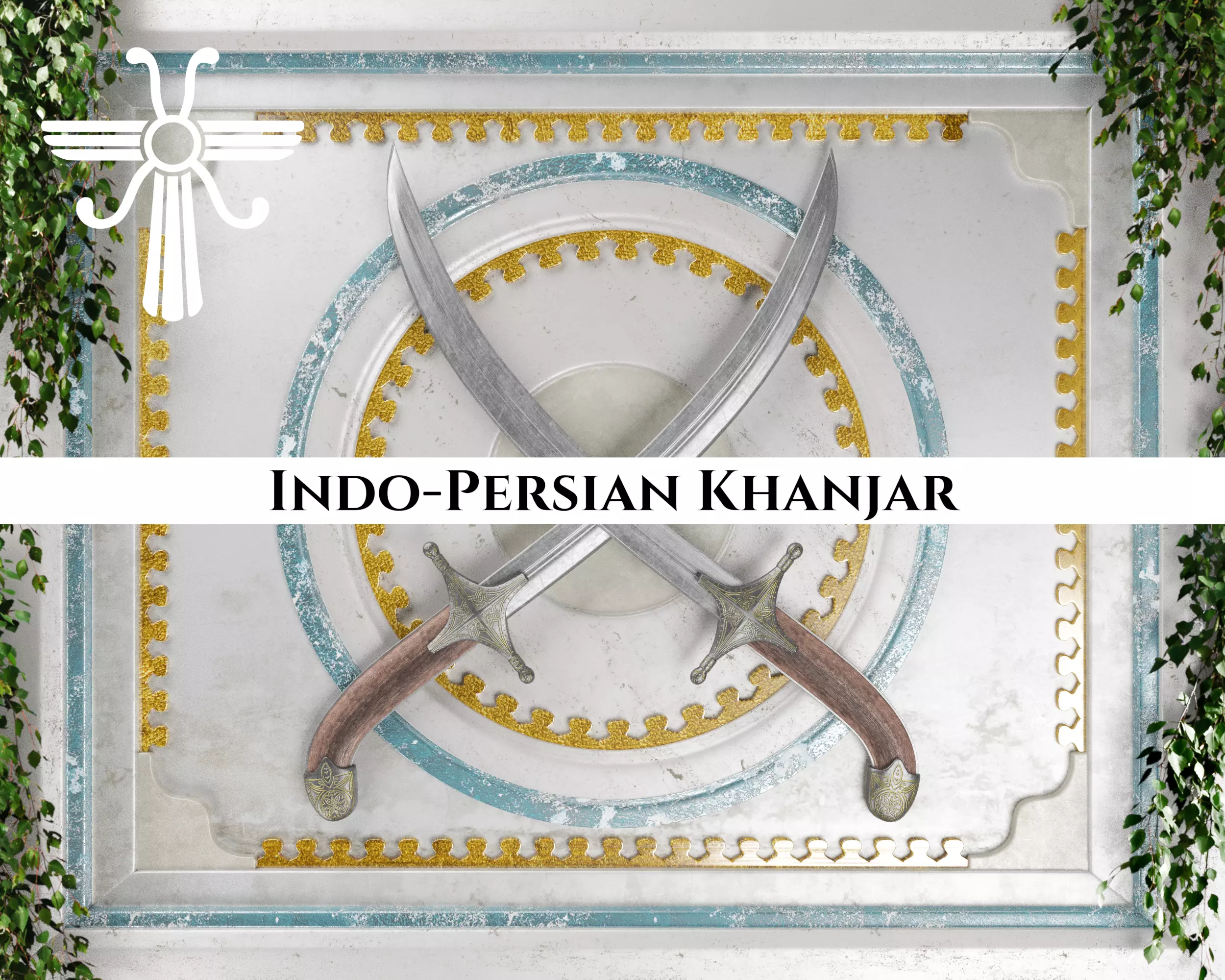 Ancient Indo Persian Khanjar Low-poly 3D model_0