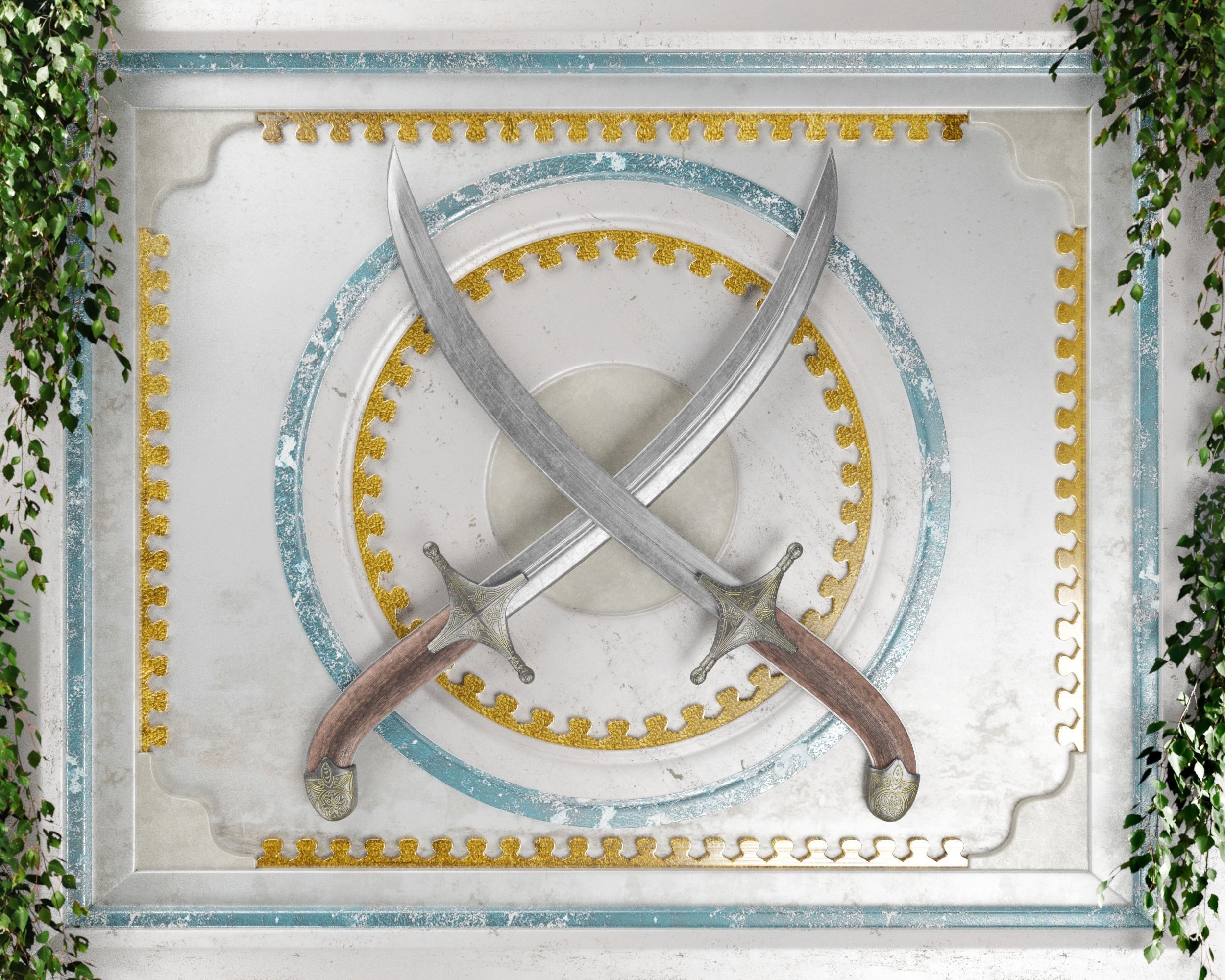 Ancient Indo Persian Khanjar Low-poly 3D model_18