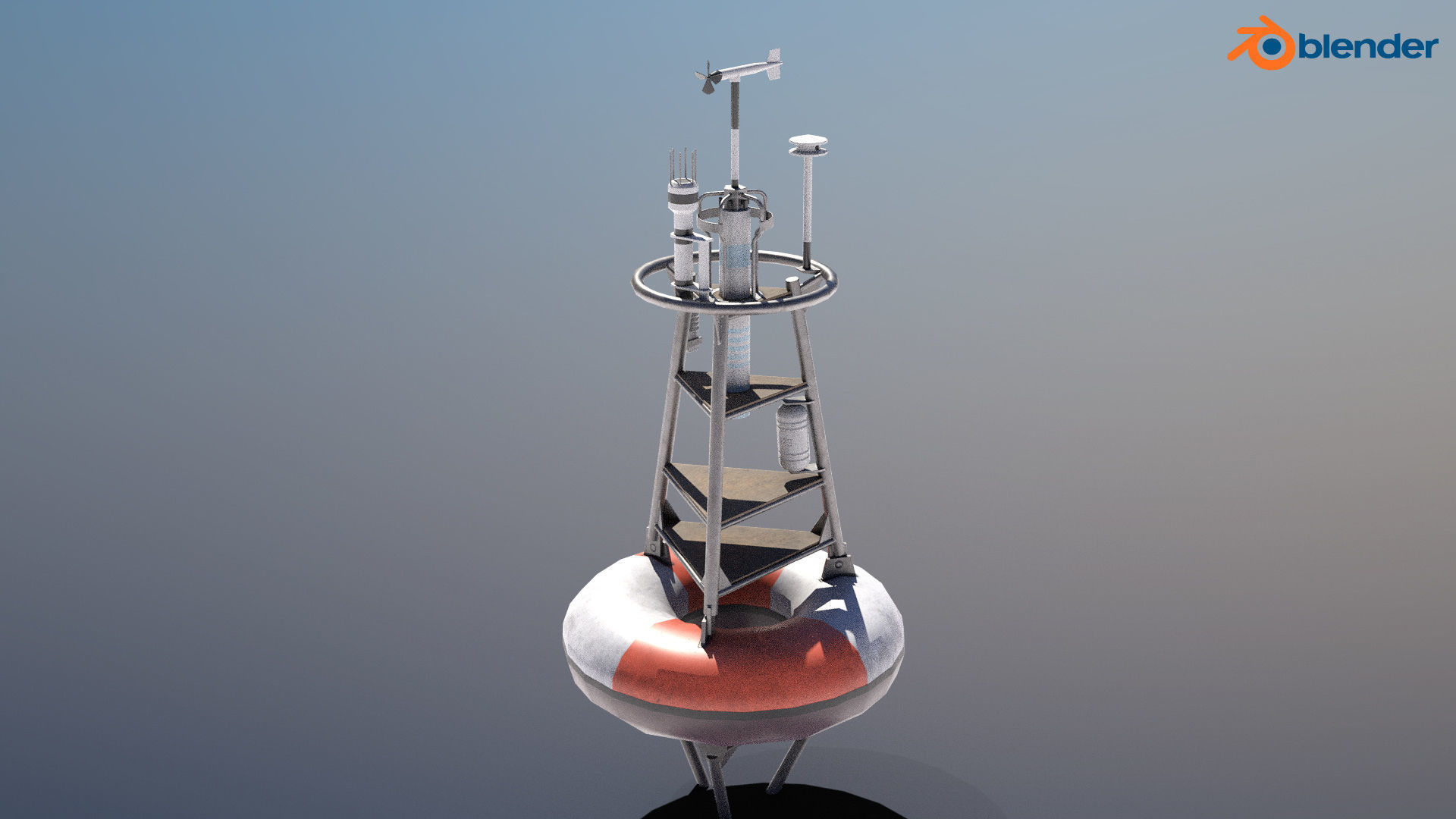 TAO Weather Data Buoy - PBR Low-poly 3D model_2
