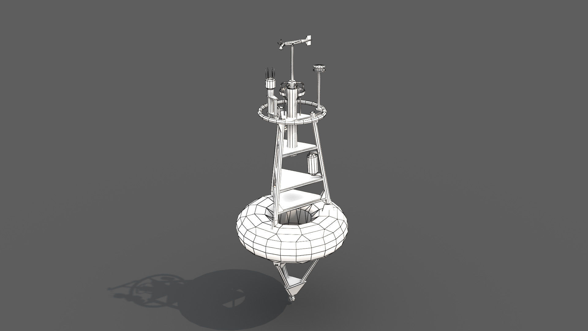 TAO Weather Data Buoy - PBR Low-poly 3D model_5