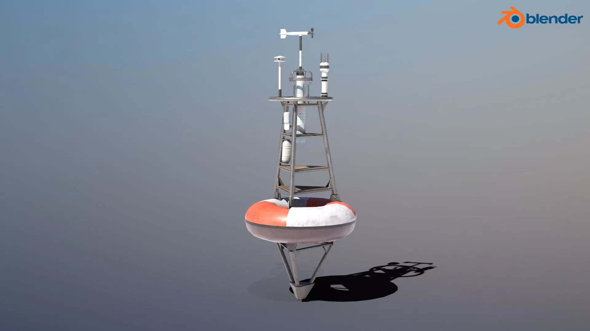 TAO Weather Data Buoy - PBR Low-poly 3D model_0