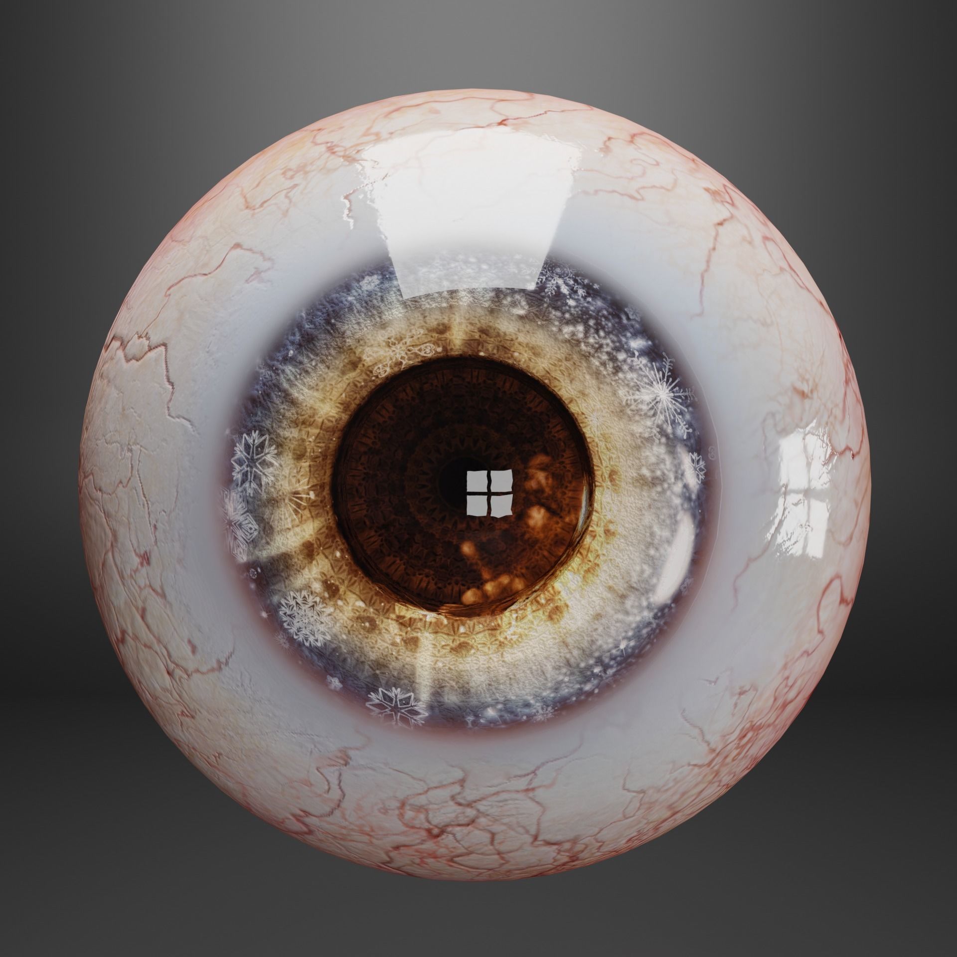 Human eyes fantasy style Low-poly 3D model_4