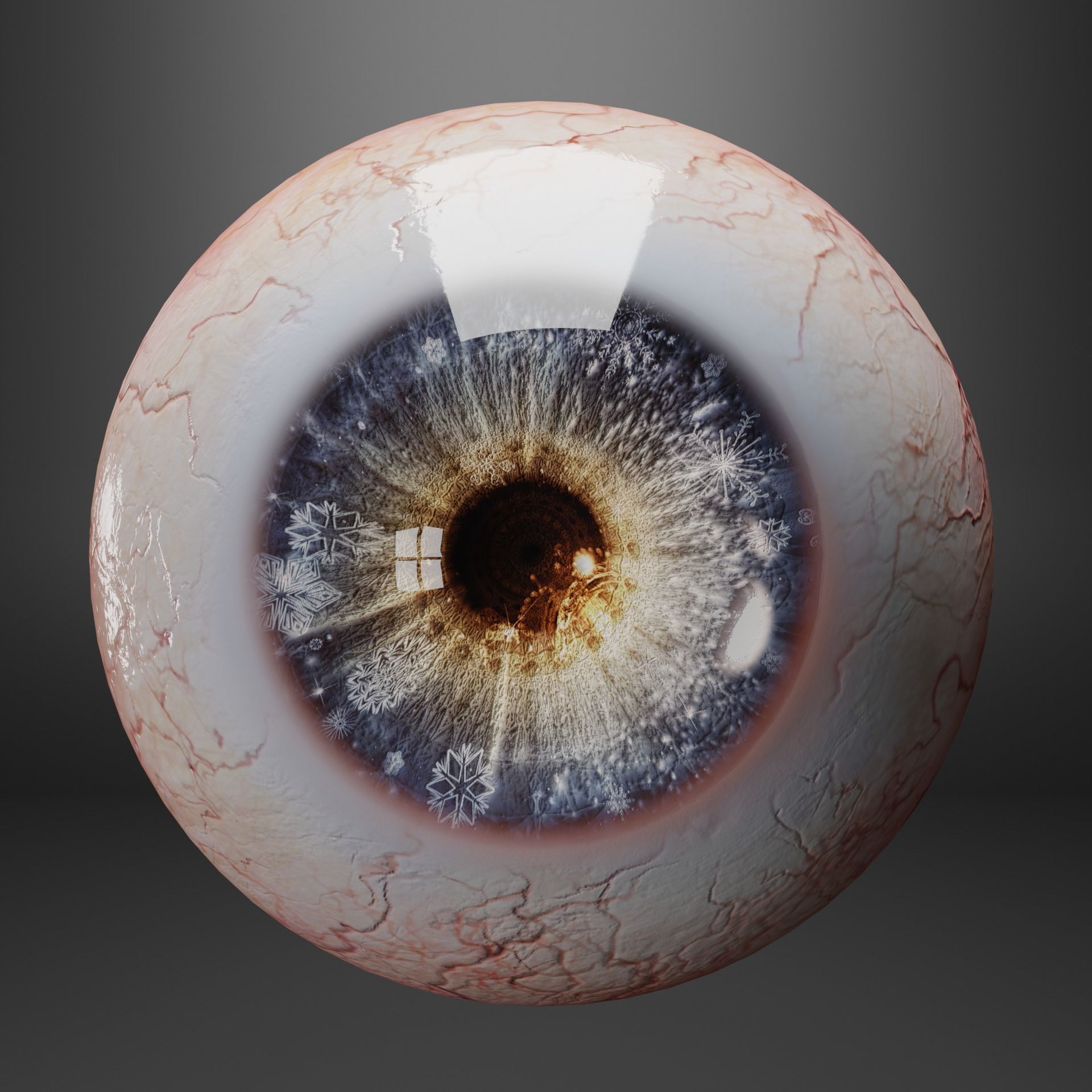 Human eyes fantasy style Low-poly 3D model_3