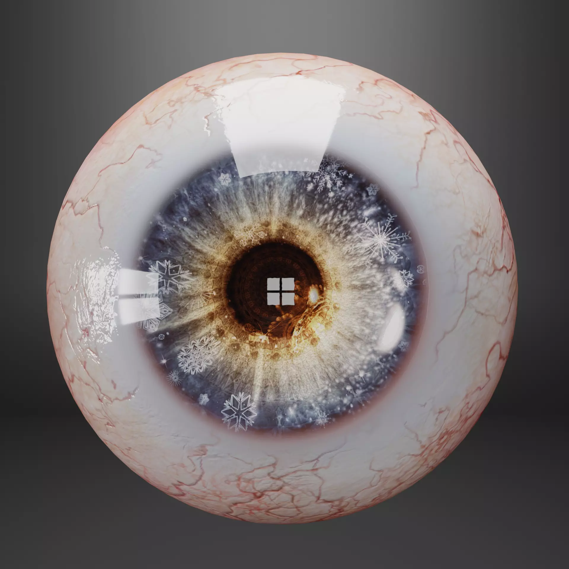 Human eyes fantasy style Low-poly 3D model_0