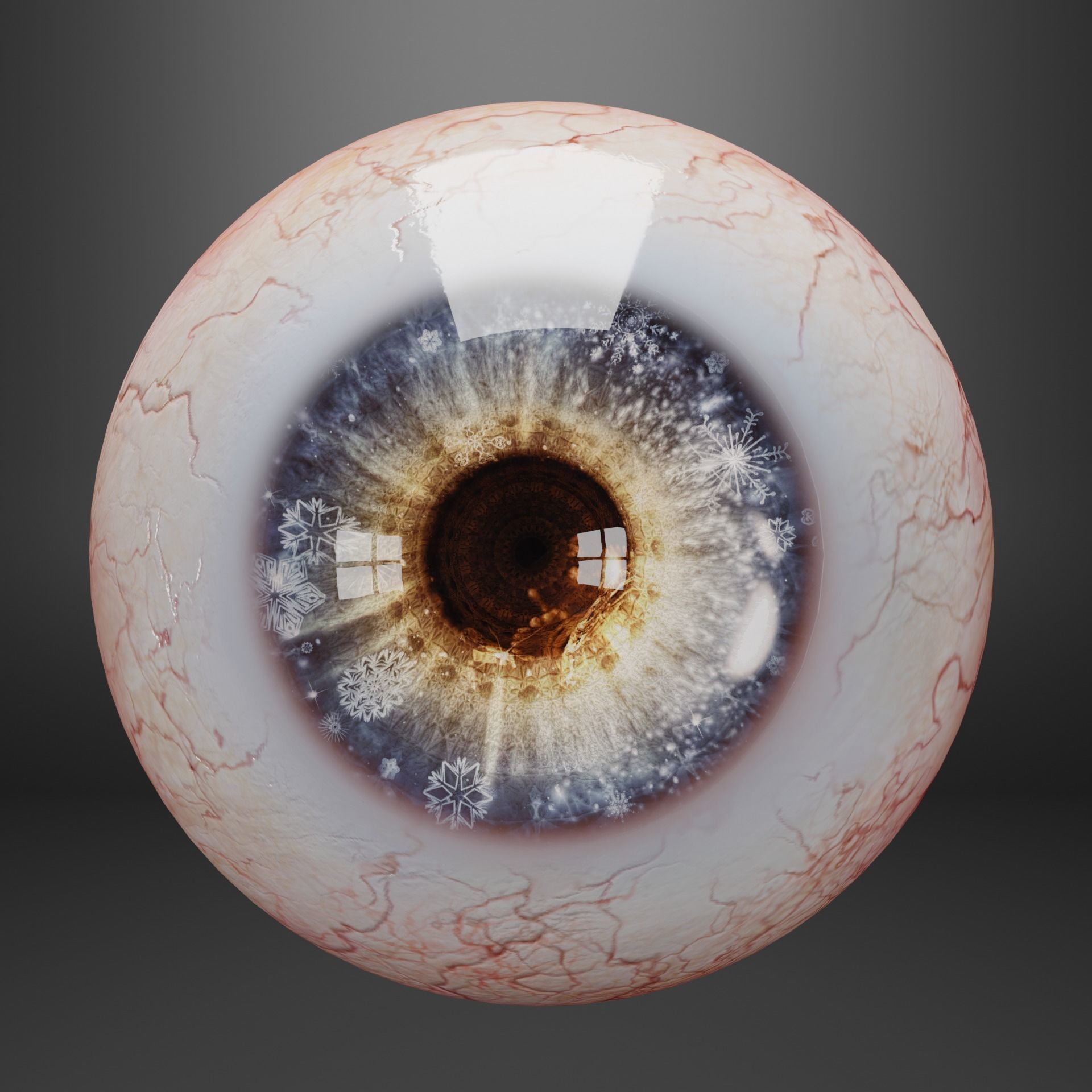 Human eyes fantasy style Low-poly 3D model_5