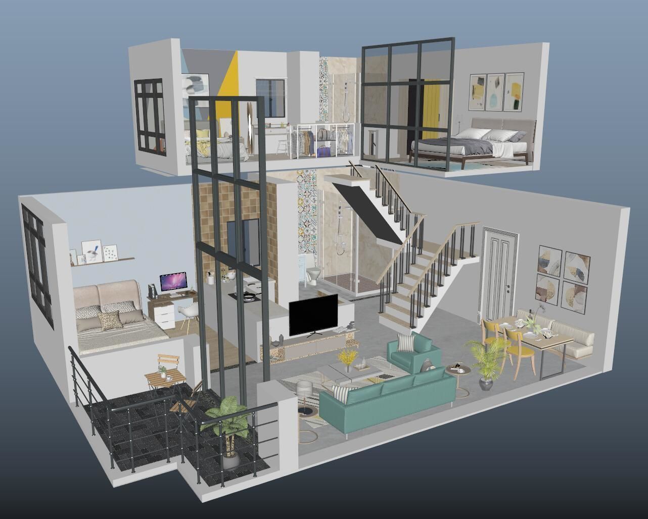 High details floorplan 3D model_3