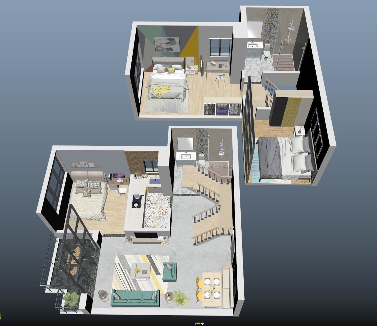 High details floorplan 3D model_4