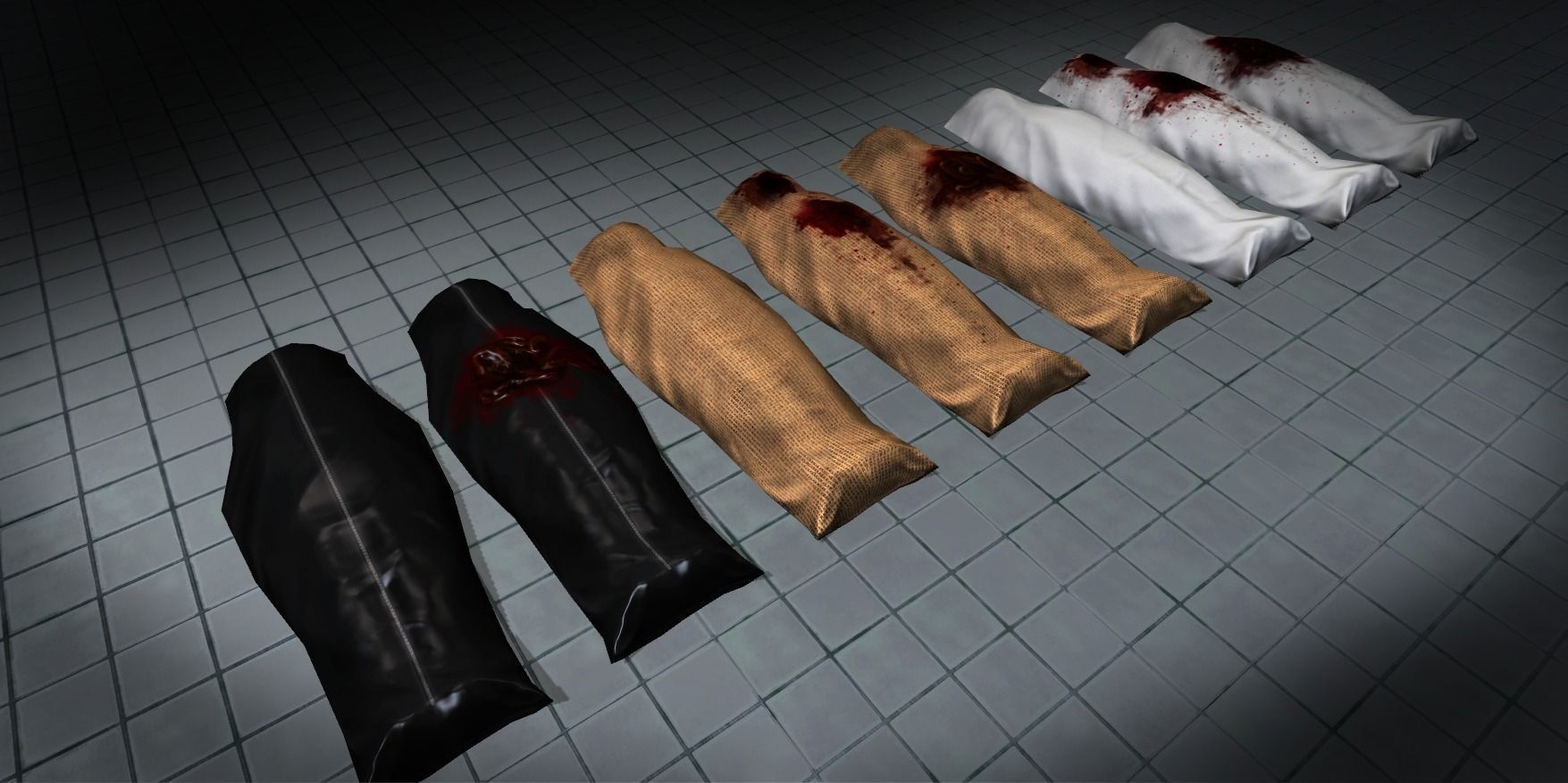 Body Bags Pack Low-poly 3D model_9