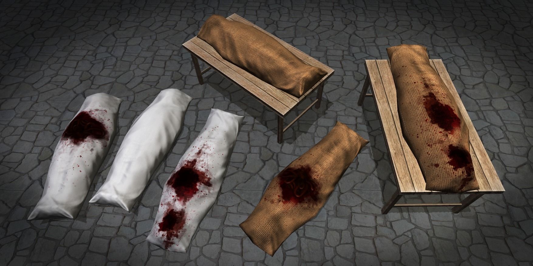 Body Bags Pack Low-poly 3D model_5