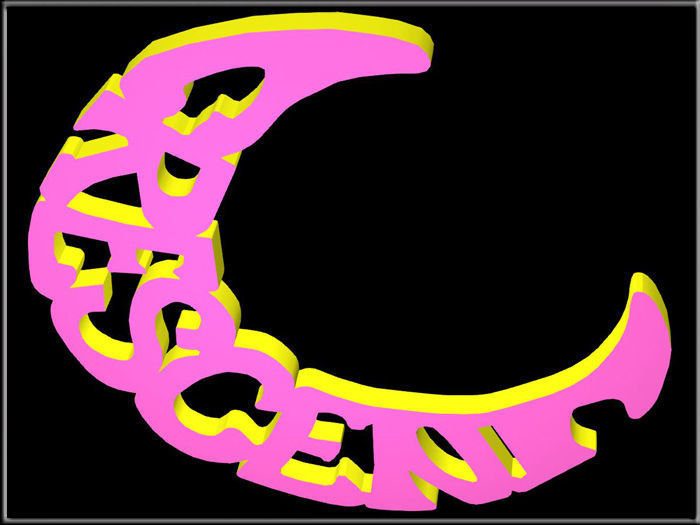 Crescent gold Low-poly 3D model_6