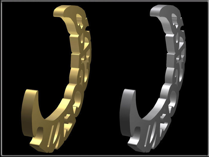 Crescent gold Low-poly 3D model_3