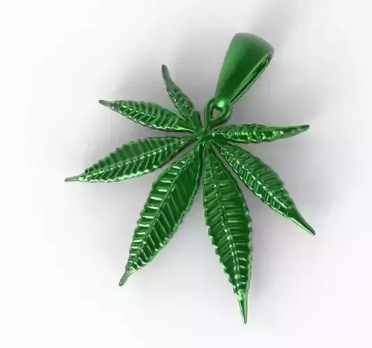 cannabis marijuana leaf pendant