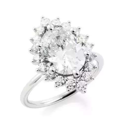 Oval halo ring r0002