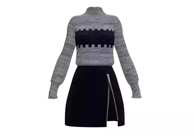 Woman fashion outfit v1 Low-poly 3D model