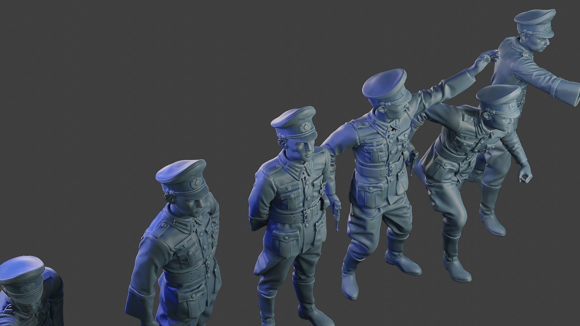 German officers ww2 G5 Pack1 3D Model Collection_27