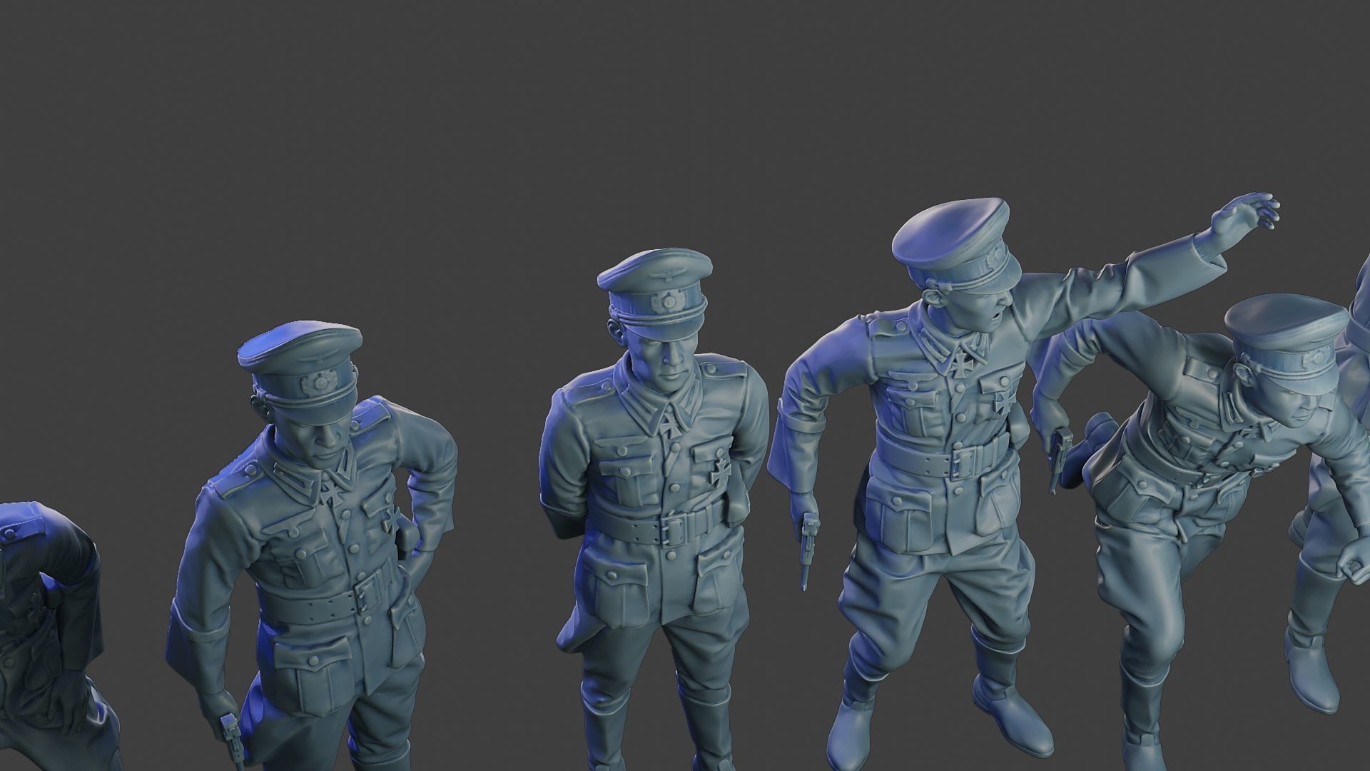 German officers ww2 G5 Pack1 3D Model Collection_28