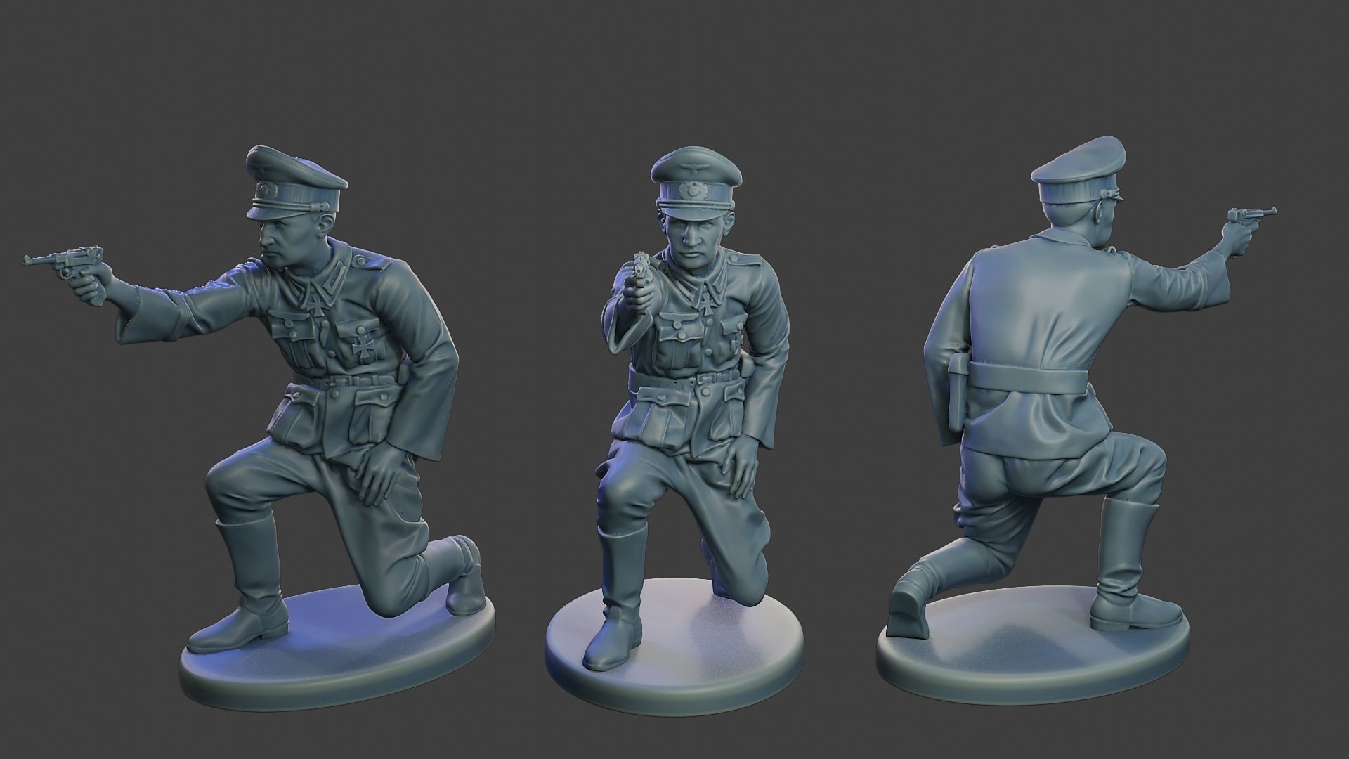 German officers ww2 G5 Pack1 3D Model Collection_3