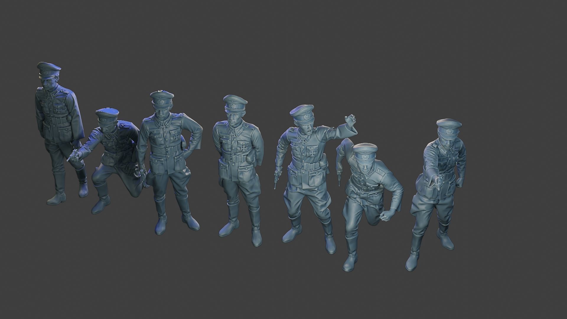 German officers ww2 G5 Pack1 3D Model Collection_16