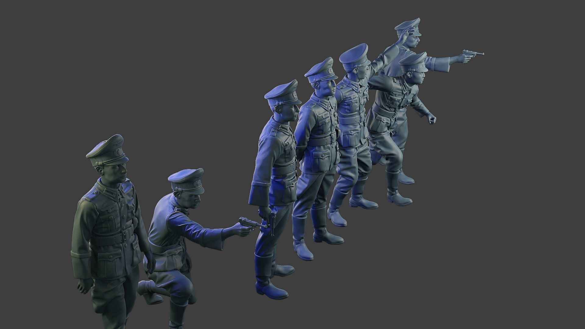 German officers ww2 G5 Pack1 3D Model Collection_19