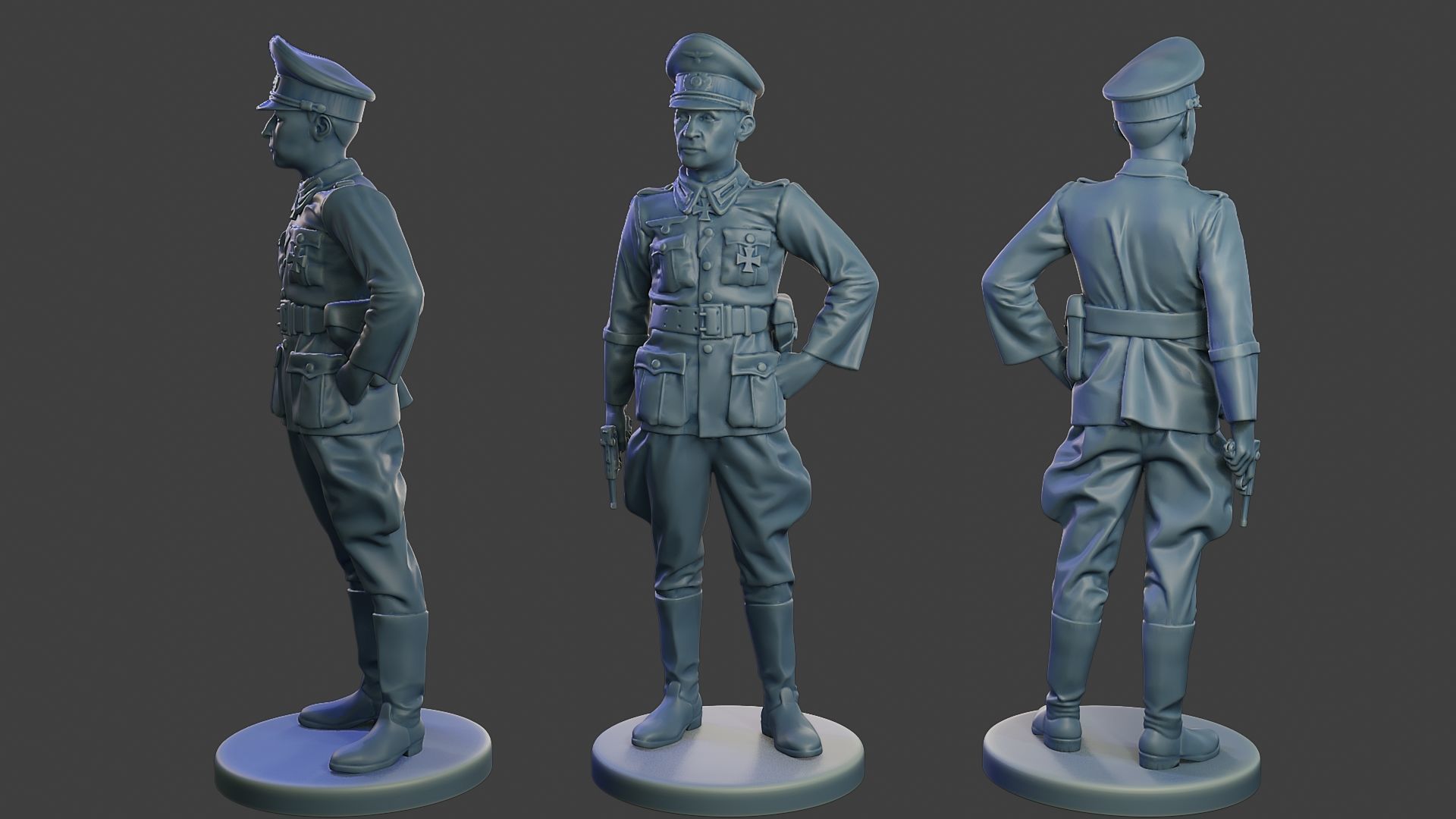 German officers ww2 G5 Pack1 3D Model Collection_6