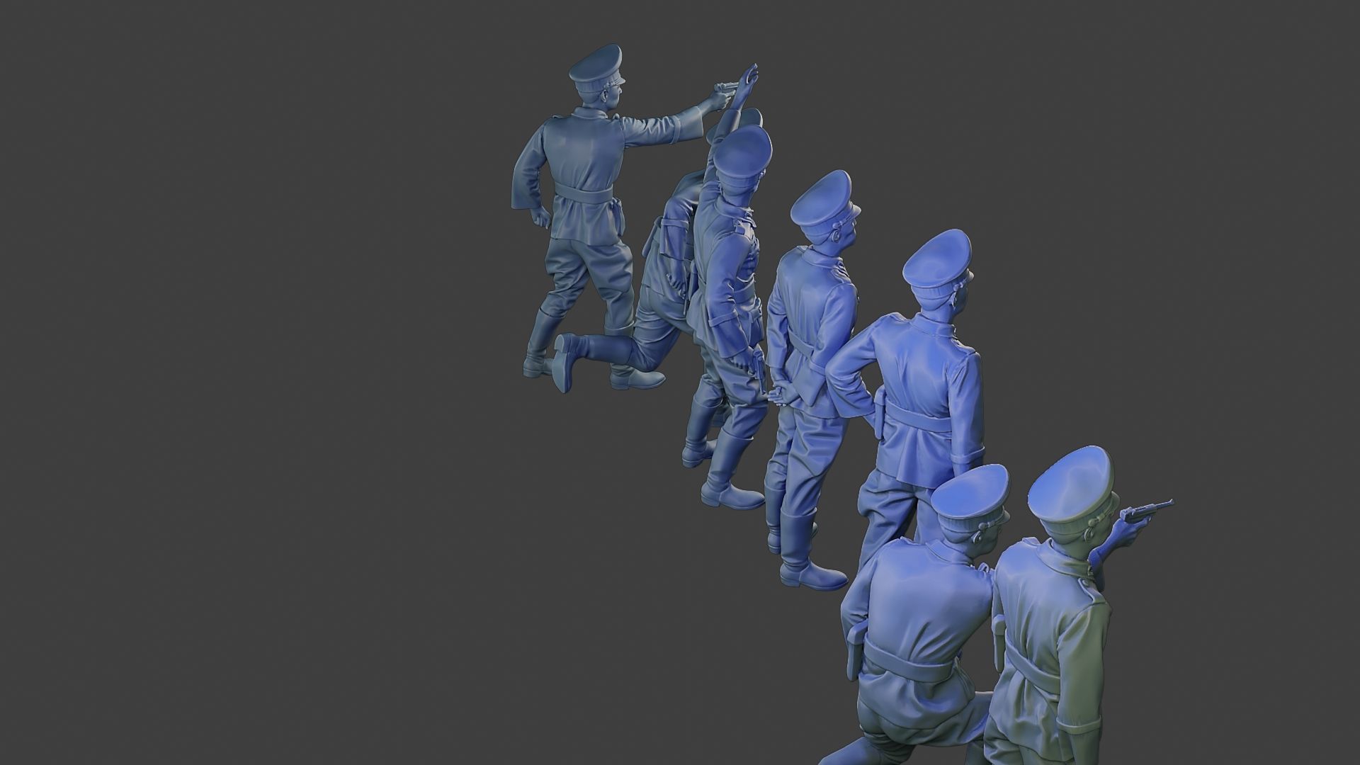 German officers ww2 G5 Pack1 3D Model Collection_13