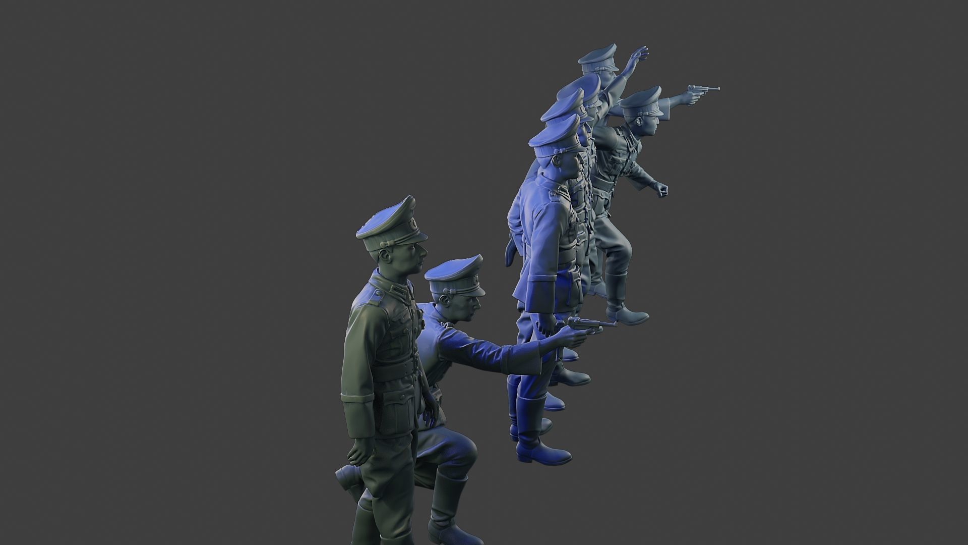 German officers ww2 G5 Pack1 3D Model Collection_12