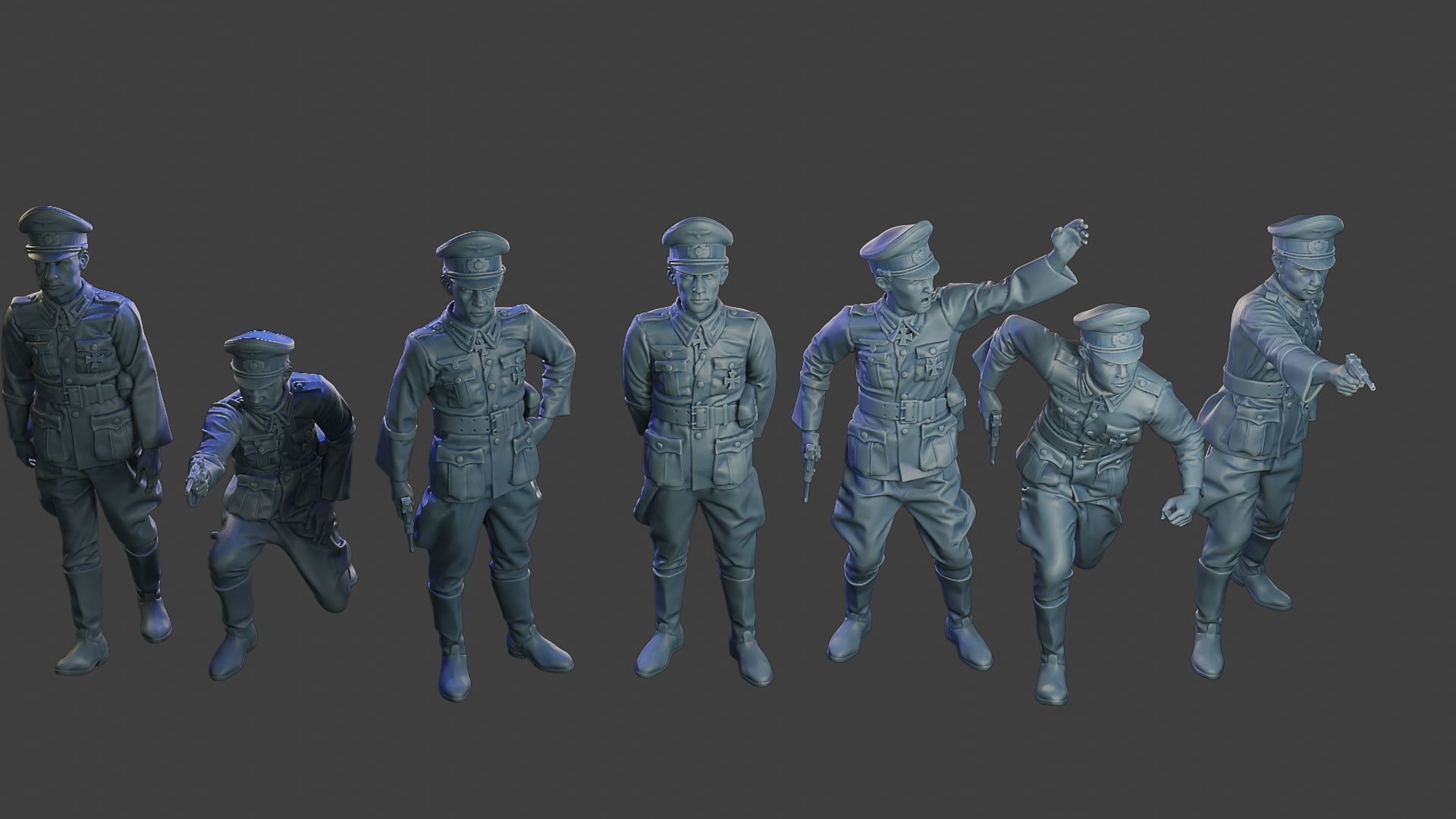 German officers ww2 G5 Pack1 3D Model Collection_23