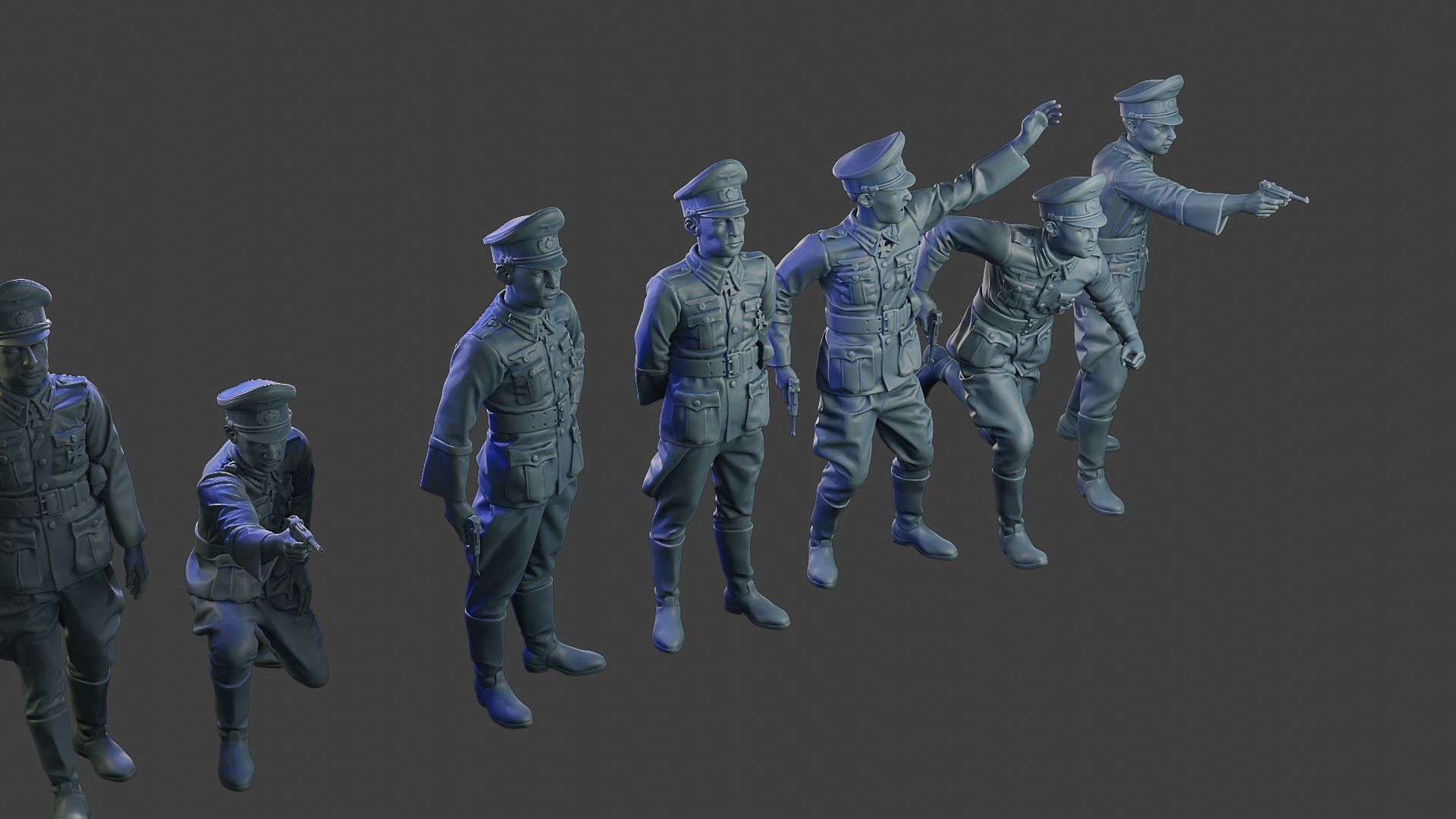 German officers ww2 G5 Pack1 3D Model Collection_29