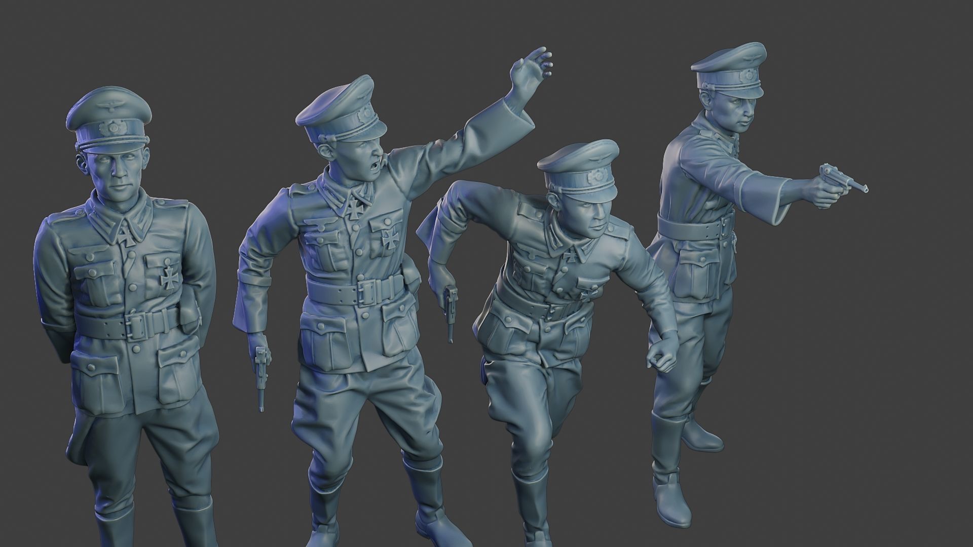 German officers ww2 G5 Pack1 3D Model Collection_22