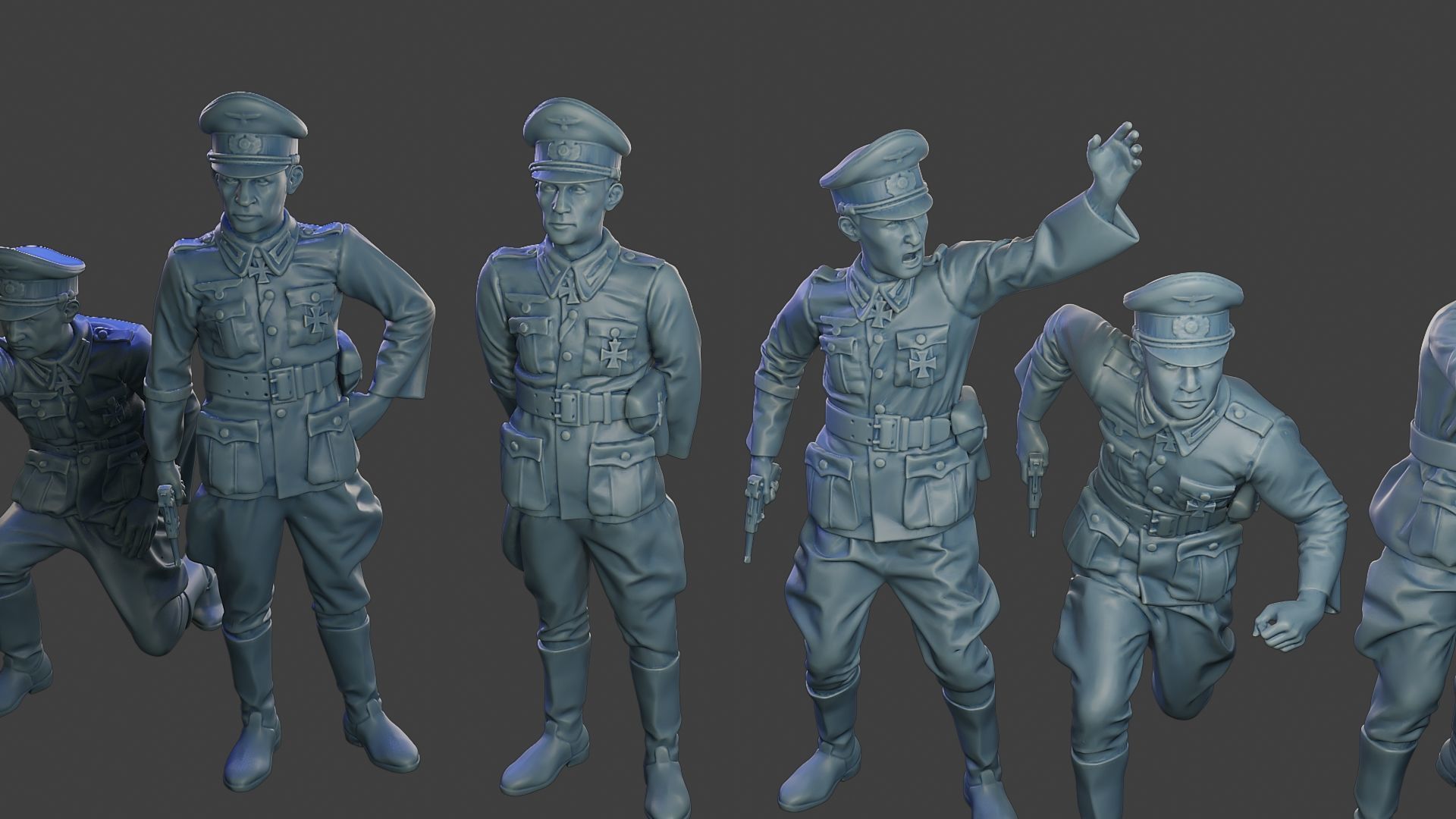 German officers ww2 G5 Pack1 3D Model Collection_30