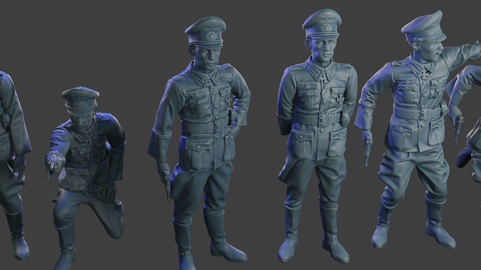 German officers ww2 G5 Pack1 3D Model Collection_31