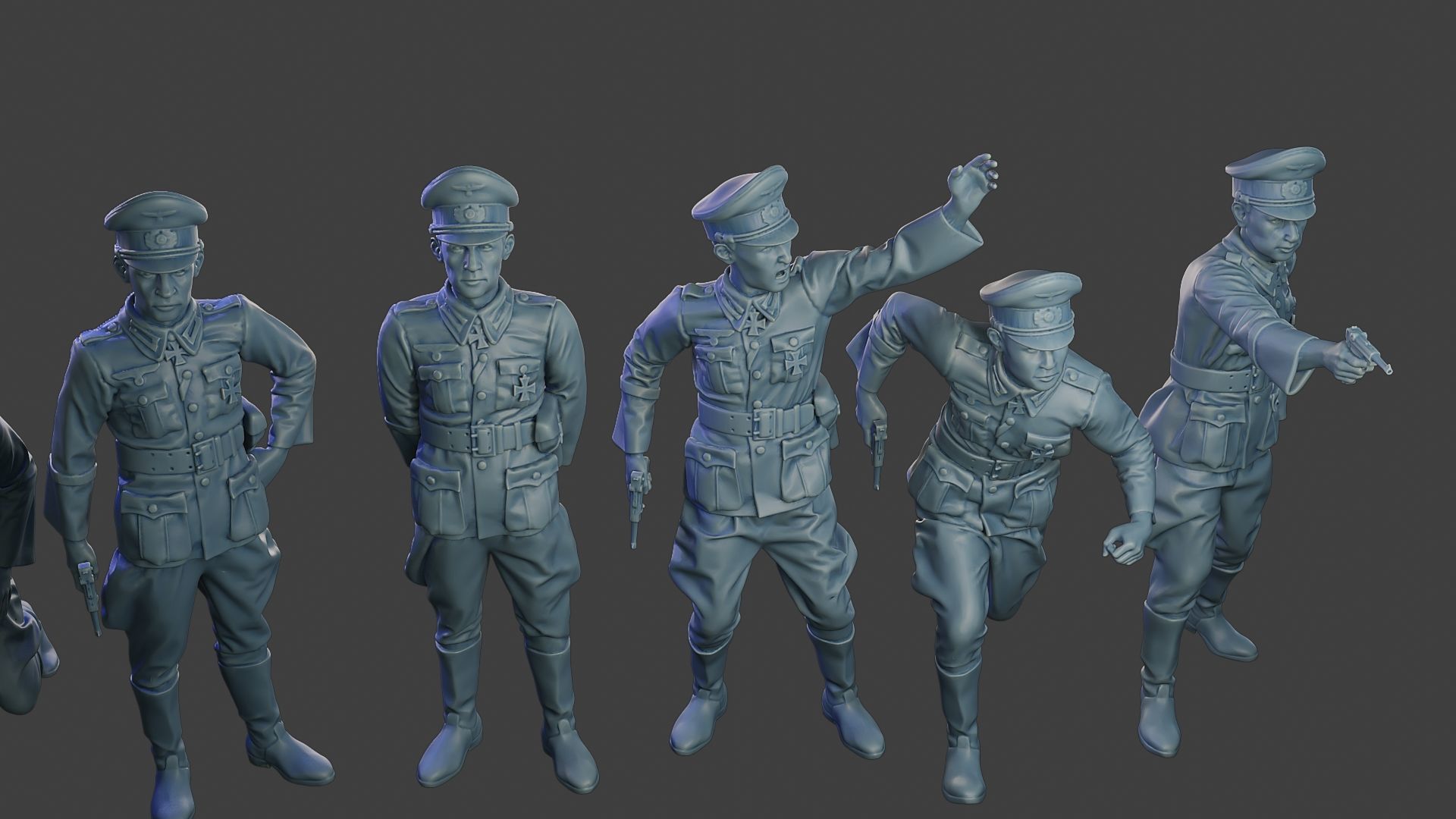 German officers ww2 G5 Pack1 3D Model Collection_25