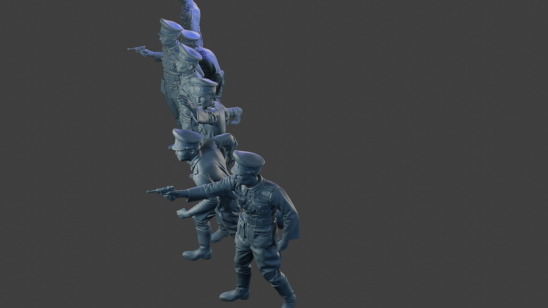 German officers ww2 G5 Pack1 3D Model Collection_9