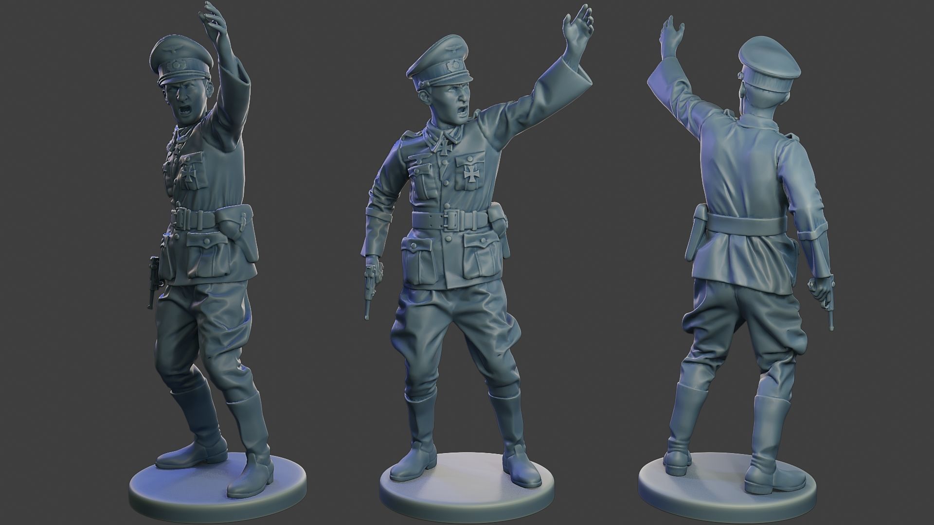German officers ww2 G5 Pack1 3D Model Collection_8