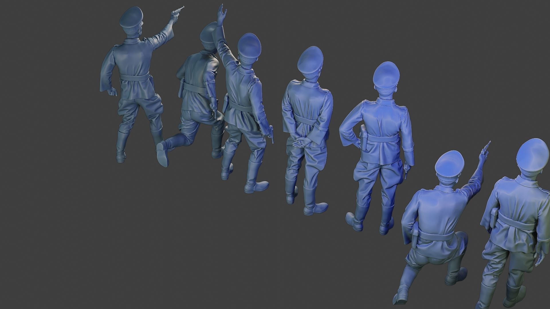 German officers ww2 G5 Pack1 3D Model Collection_17