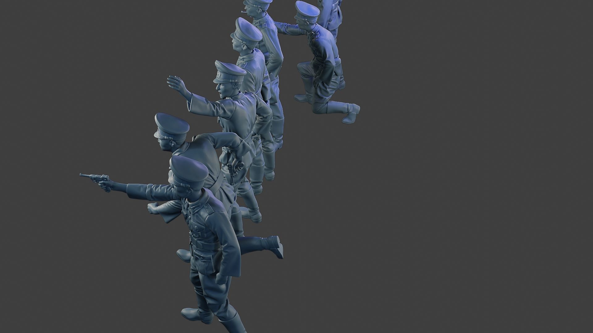 German officers ww2 G5 Pack1 3D Model Collection_10