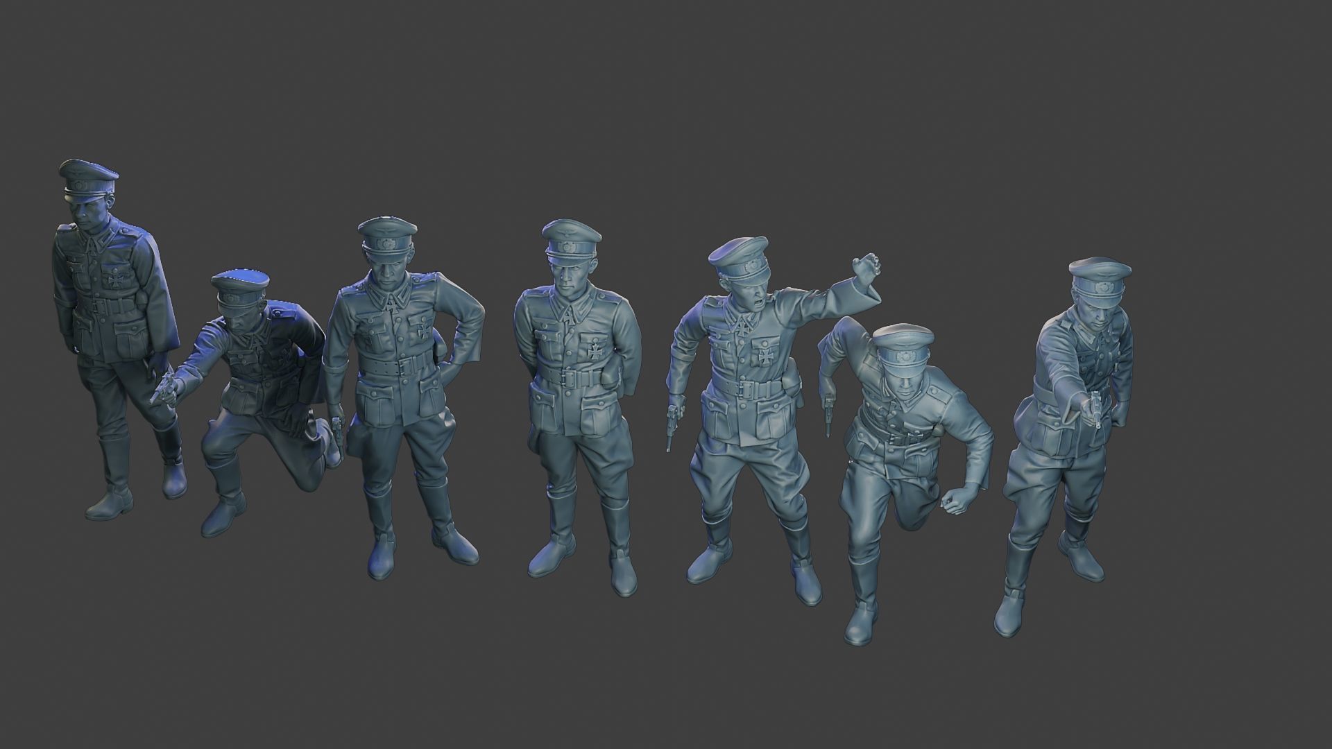 German officers ww2 G5 Pack1 3D Model Collection_20