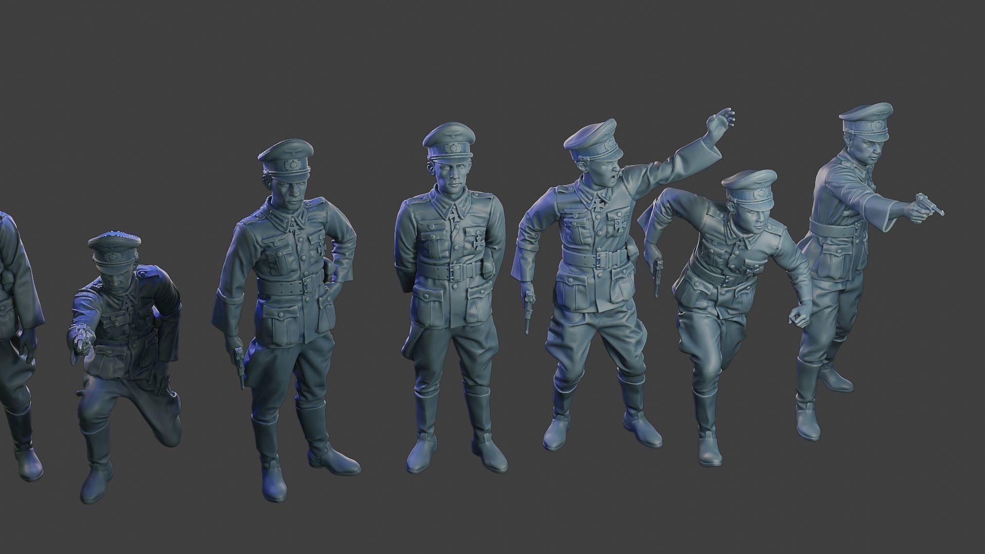 German officers ww2 G5 Pack1 3D Model Collection_21