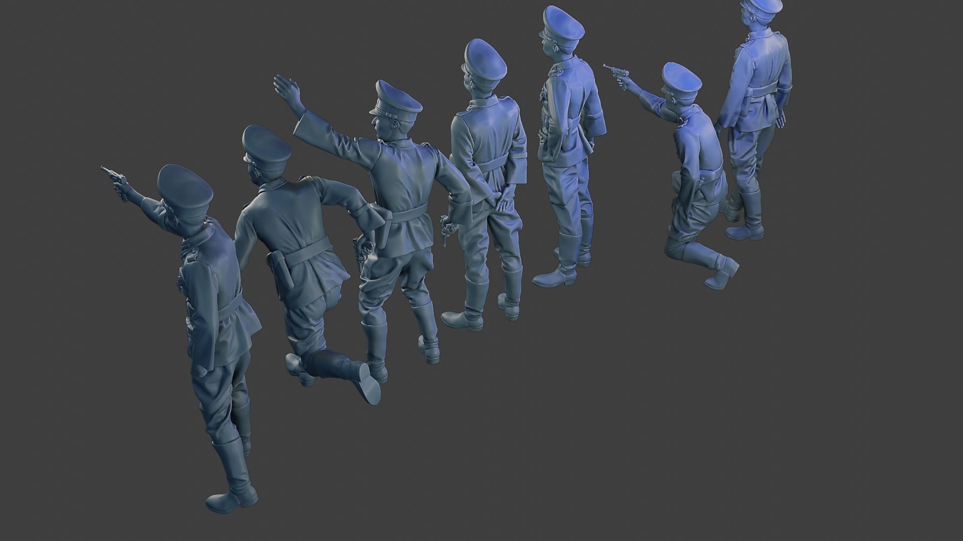 German officers ww2 G5 Pack1 3D Model Collection_14